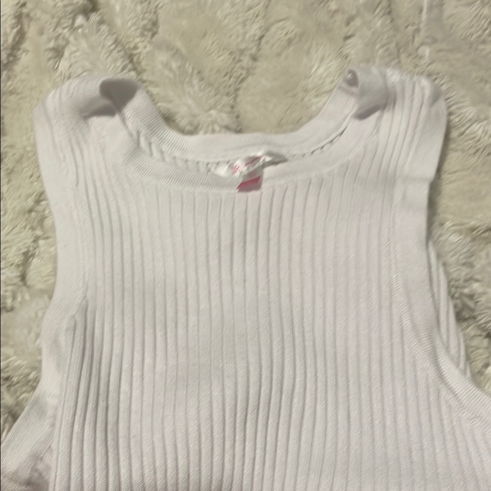 White Ribbed Tank Top